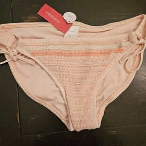 Tie string crochet pink bikini bottom